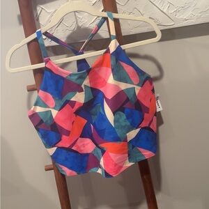 Old Navy Multicolor Abstract Crop Top